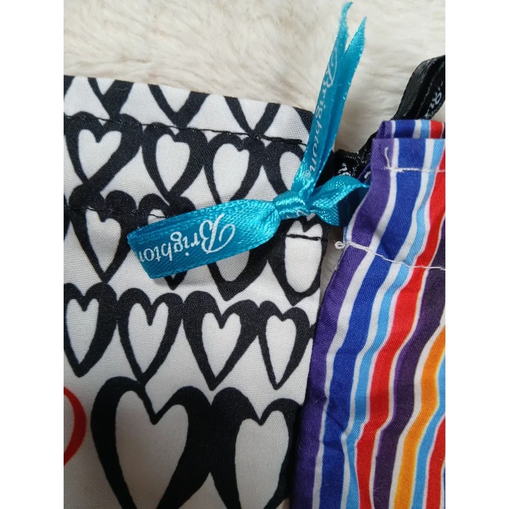 4 ct Brighton Cloth Drawstring Jewelry Bags Pouch Hearts Stripes‎ Travel Gift 6